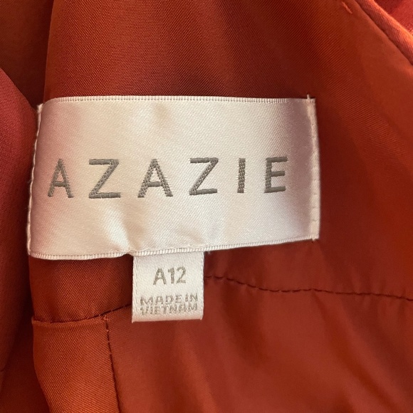 AZAZIE Mero Terracotta Sheath Pleated Chiffon Bridesmaid Dress - Picture 6 of 8